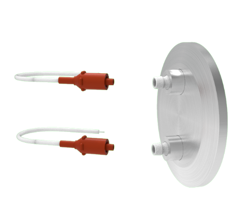 2 Pin 12kV 3 Amp 0.030 Gold Plated Molybdenum Conductor in a KF40 With Plug