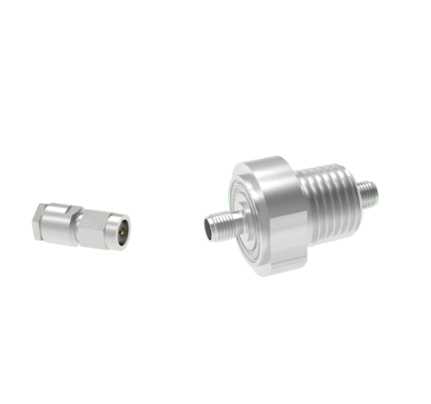 SMA 50 Ohm Grounded Shield 500V 0.8 Amp NPT 3/8 Flange With Plug