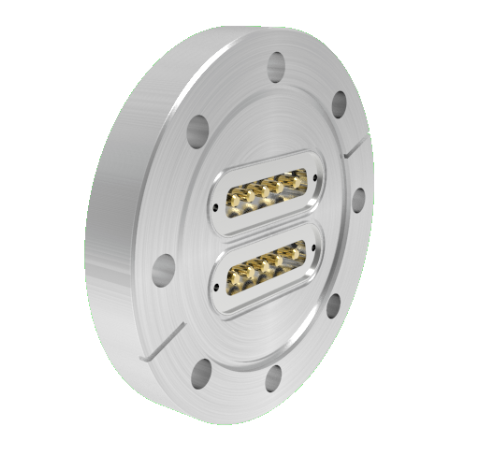 Sub D 5 Pin Power, 500V, 20 Amp, 0.142 Stn. Stl. Gold Plated Conductor, x2 in a CF4.50 Without Plugs