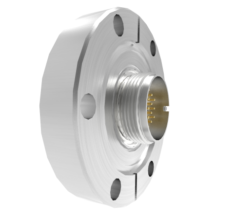 19 Pin 26482 Circular, 1kV, 3 Amp, 0.040 inch Stn Stl Gold Plated Conductor, CF2.75 Flange, Non Magnetic