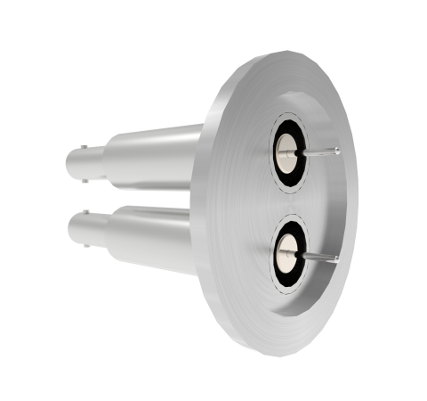 SHV Grounded Shield Recessed 10kV 8.2 Amp 0.051 Nickel Conductor 2 each KF40 Flange Without Plug