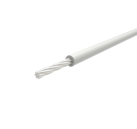 Single Conductor, White PTFE Insulate Wire, 28 AWG Silver Plated