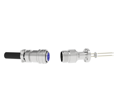 Thermocouple, Type K, 2 Pair circular connector in a CF1.33 Conflat Flange With Plug