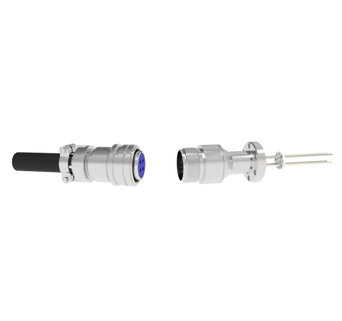 4 Pin 5015 Style Circular Connector, 700V, 4.8 Amp, Alumel Conductor in a CF1.33 Flange With Plug