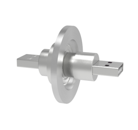 USB Compatible Double Ended Feedthrough, 30V, 1 Amp, in an ISO KF25 Quick Flange Without Plugs