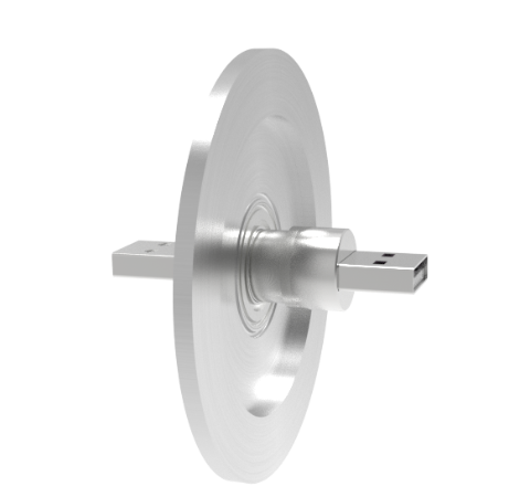 USB Compatible Double Ended Feedthrough, 30V, 1 Amp, in an ISO KF50 Quick Flange Without Plugs