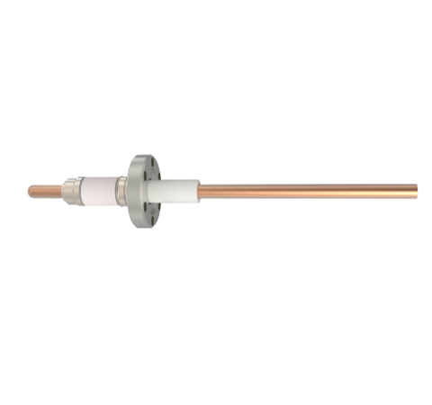 1 Pin, 0.250 Conductor Diameter, 25KV, 100 Amp, Copper Conductor with Ceramic Extension Vacuum Side in a CF1.33 Flange