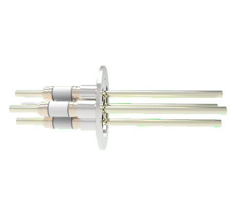 0.250 Conductor Diameter 4 Pin 12kV 56 Amp Nickel Conductor in a KF50