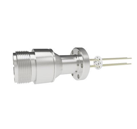 Thermocouple, Type K, 2 Pair, 0.062 Diameter Leads, in a CF1.33 Conflat Flange Without Plug