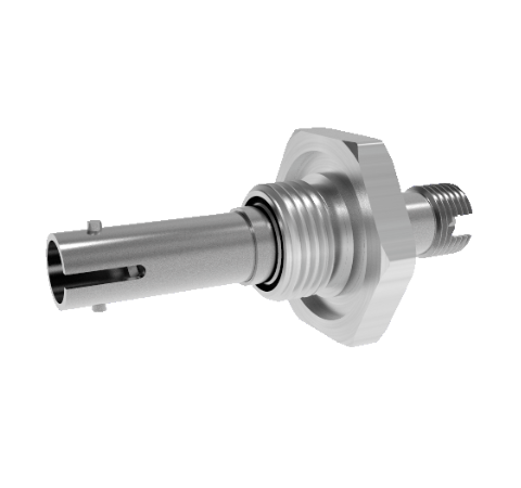 Fiber Optic Feedthrough, Single Mode, Hermetic ST-FC Adapter, Jam Nut / Baseplate Mount