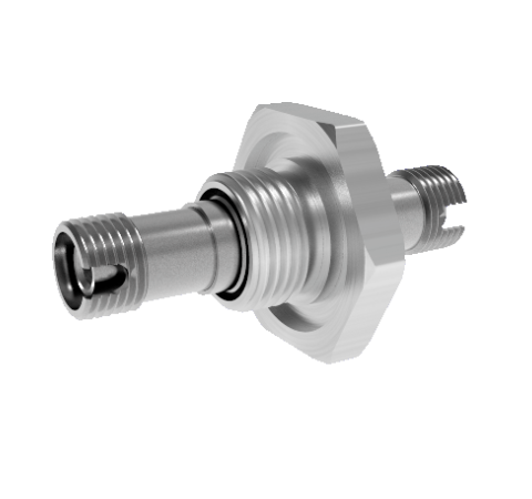 Fiber Optic Feedthrough, Single Mode, Hermetic, FC-FC Adapter, Jam Nut / Baseplate Mount