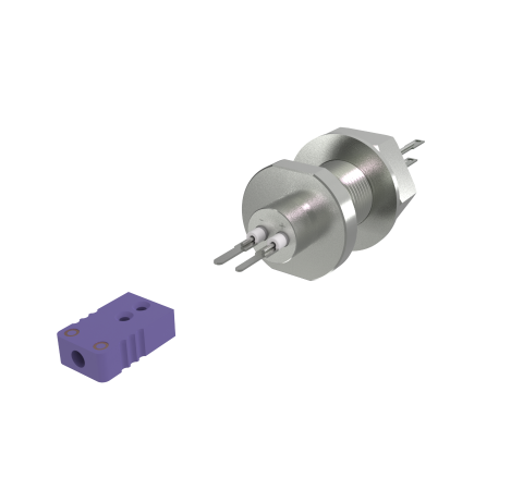 Type E 1 Pair Thermocouple Baseplate Feedthrough 1 inch Bolt With Spade Plug