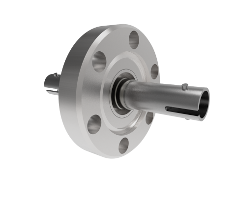 Fiber Optic Feedthrough, Multimode, Hermetic ST-ST Adapter, in a CF1.33 Conflat Flange