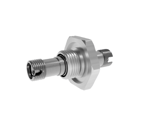 Fiber Optic Feedthrough, Multimode, Hermetic, FC-FC Adapter, Jam Nut / Baseplate Mount, 50/125µm