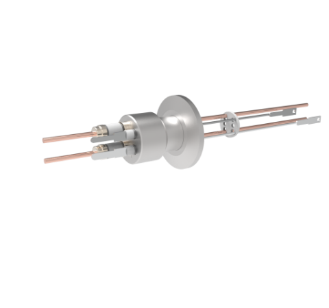 Thermocouple, Type K, 1 Pair with two 5kV, 55 Amp, Copper Conductors in KF25 Flange With Spade Plug