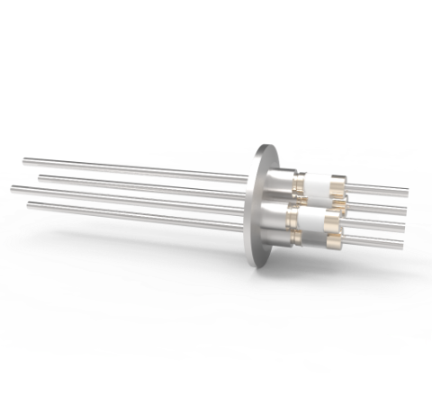 0.154 Conductor Diameter 4 Pin 5kV 6.5 Amp 304 Stn. Stl. Conductor in a KF40