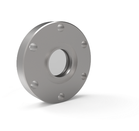 0.90 Inch View Diameter CaF2 UV Grade Window in a 316 Stn. Stl. 2.75 CF Flange