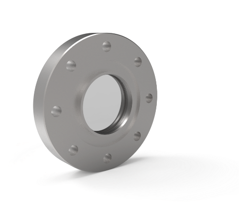 1.88 Inch View Diameter CaF2 157nm VUV Grade Window in a 304 Stn. Stl. 4.50 CF Flange