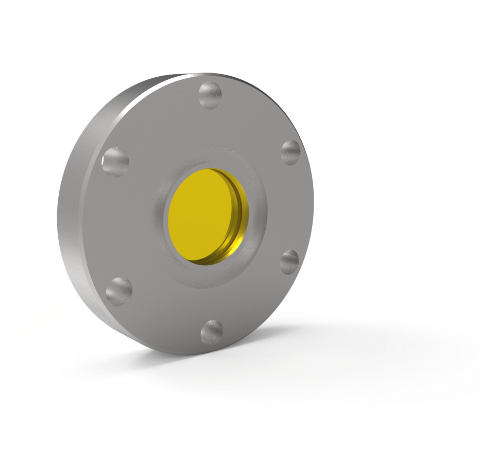 0.90 Inch View Diameter ZnSe 8-12 Micron, BBAR Coated Window in a 316 Stn. Stl. 2.75 CF Flange
