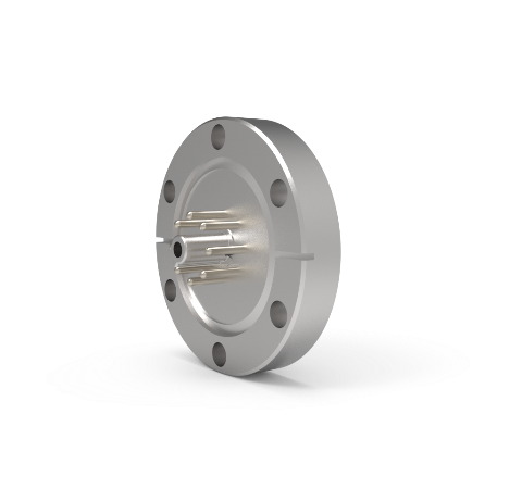 Octal Connector, 8 Pin, 350V, 5Amp, Alumel Conductors, Feedthrough in a CF2.75 Flange Without Plugs