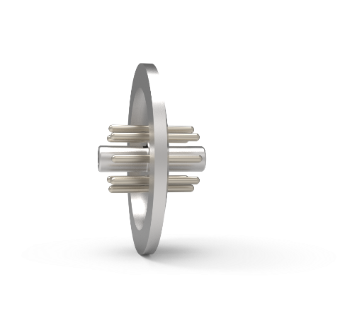 Octal Connector, 8 Pin, 350V, 5 Amp, Alumel Conductors Feedthrough in KF40 Quick Flange Without Plugs