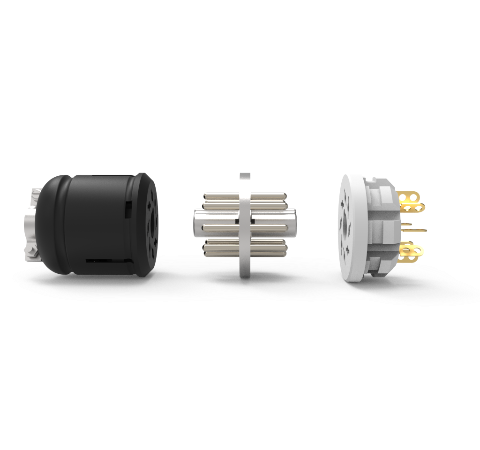 8 Pin Octal Connector, 350V, 5 Amp, Alumel Conductors, Weld In Feedthrough with Plugs