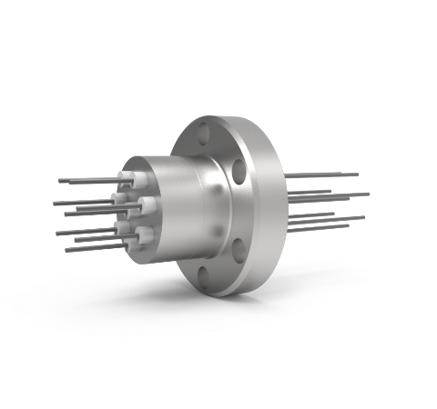 8 Pin, 1.5kV, 8.5 Amp, Molybdenum Feedthrough, 0.032 Inch Diameter Conductors in a CF1.33 Flange