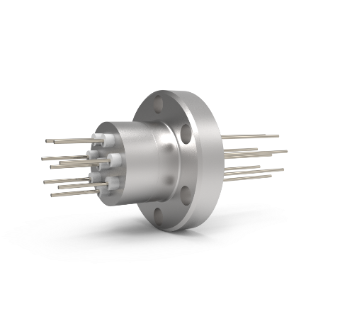 8 Pin, 1.5kV, 5 Amp, Nickel Feedthrough, 0.032 Inch Diameter Conductors in a CF1.33 Conflat Flange