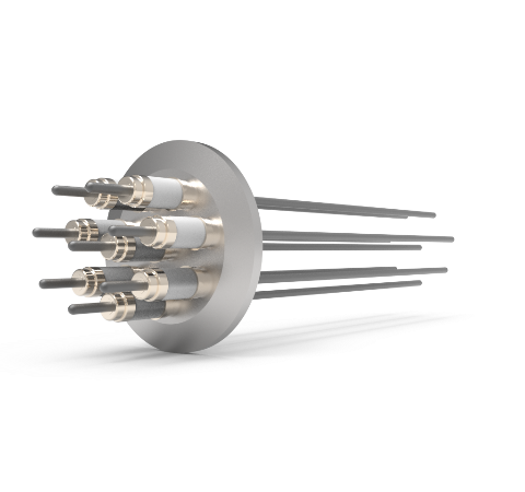 0.094 Conductor Diameter 8 Pin 10kV 28 Amp Molybdenum Conductor in a KF40