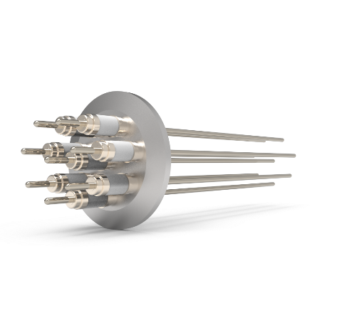 0.094 Conductor Diameter 8 Pin 10kV 16.5 Amp Nickel Conductor in a KF40