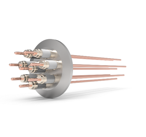 0.094 Conductor Diameter 8 Pin 10kV 30 Amp Copper Conductor in a KF40