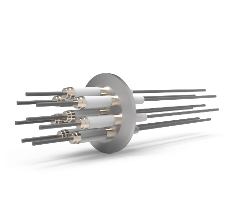 0.094 Conductor Diameter 8 Pin 12kV 28 Amp Molybdenum Conductor in a KF40