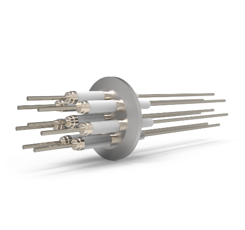 0.094 Conductor Diameter 8 Pin 12kV 16.5 Amp Nickel Conductor in a KF40