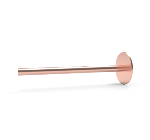 0.375 Inch Diameter, 6.0 Inch Long, Copper Pinch Off Tube, Copper Gasket for 2.75CF One End