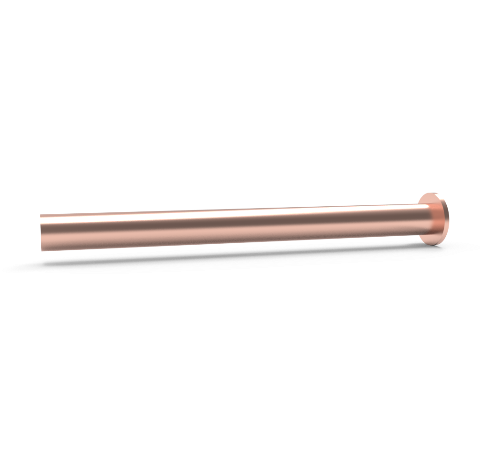0.500 Inch Diameter, 6.0 Inch Long, Copper Pinch Off Tube, Copper Gasket for Mini 1.33CF One End