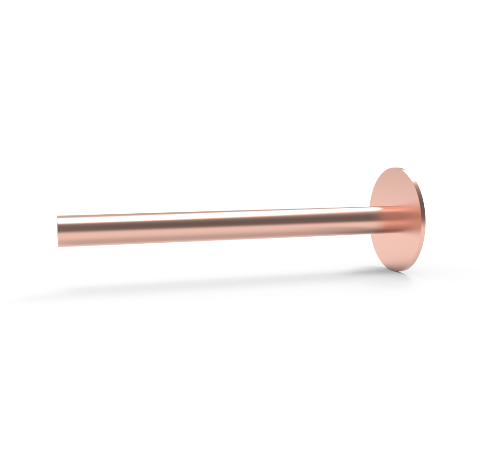 0.500 Inch Diameter, 6.0 Inch Long, Copper Pinch Off Tube, Copper Gasket for 2.75CF One End