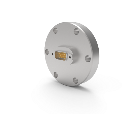 15 Pin High Density Sub D 500V 2 Amp 0.030 Stn. Stl. Gold Plated Conductors, CF2.75 Flange, Without Plug