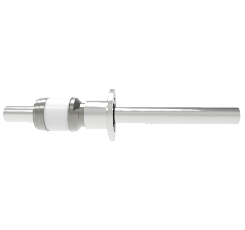 8kV Stainless Steel Tube Feedthrough, 0.500 Inch Conductor Diameter, 1 Pin on ISO KF25 Quick Flange